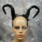 Wired Black Demon Horns Headband Maleficent Villain Bug Antenna Bumble Bee Alien
