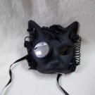 Black Steampunk Gato Mask Monocle Cat Futuristic Warrior Lioness Feline Panther