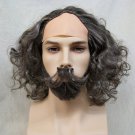 William Shakespeare Wig Mustache Beard Set Renaissance Noble Medieval Poet Lad