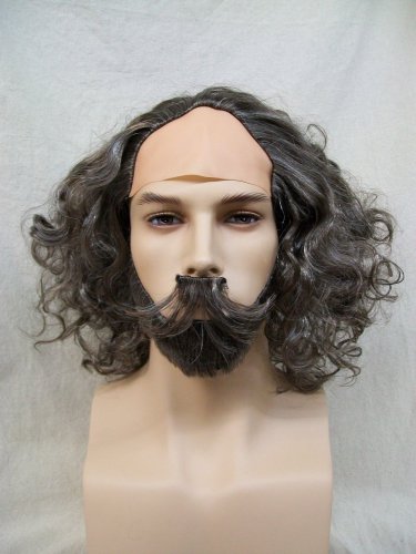 William Shakespeare Wig Mustache Beard Set Renaissance Noble Medieval Poet Lad