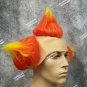 Evil Clown Wig w Bald Cap Tri Color Wings Hobo Killer Klown Creepy Bozo Insane