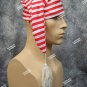 Red White Striped Nightcap Stocking Night Cap Pirate Deck Hand Xmas Elf Scrooge Smee