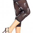 Adult Dancing Skeleton Footless Tights Day of Dead Skeletons Senorita Goth Rock