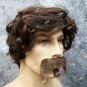 Brown Big John Costume Wig Mustache & Goatee Adult Star 70s Hollywood Uncle Rico