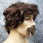 Brown Big John Costume Wig Mustache & Goatee Adult Star 70s Hollywood Uncle Rico