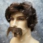 Brown Big John Costume Wig Mustache & Goatee Adult Star 70s Hollywood Uncle Rico