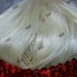 Curly Blonde Flapper Wig & Red Sequin band Charleston Gatsby Roaring 20's Jazz