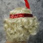 Curly Blonde Flapper Wig & Red Sequin band Charleston Gatsby Roaring 20's Jazz