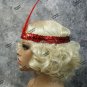 Curly Blonde Flapper Wig & Red Sequin band Charleston Gatsby Roaring 20's Jazz