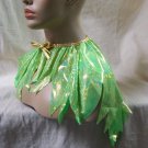 Green Pixie Cape Costume Capelet Fairy Collar Tinker Bell Renaissance Forest Elf