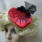 Fancy Heart BITE ME Fascinator Hat Hair Clip Headpiece Steampunk Goth Vampire