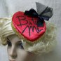 Fancy Heart BITE ME Fascinator Hat Hair Clip Headpiece Steampunk Goth Vampire