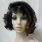Groovy Mod Retro Side Flip Black Brown Wig British Invasion 70s Lob Asymmetrical