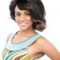 Groovy Mod Retro Side Flip Black Brown Wig British Invasion 70s Lob Asymmetrical