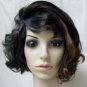 Groovy Mod Retro Side Flip Black Brown Wig British Invasion 70s Lob Asymmetrical