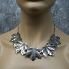 Silver Leaf Necklace Costume Jewelry Elf Fairy Queen Roman Goddess Greek Gypsy