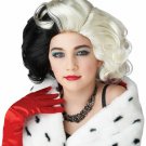 Devilish Diva Costume Wig Cruella De Vil Puppy Villain Child Teen Small Adult
