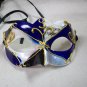 Blue Black Silver Renaissance Eye Mask Masquerade Venetian Harlequin Music Note