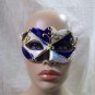 Blue Black Silver Renaissance Eye Mask Masquerade Venetian Harlequin Music Note