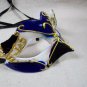 Blue Black Silver Renaissance Eye Mask Masquerade Venetian Harlequin Music Note