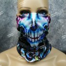 Colorful Jeweled Lady Skeleton Face Mask Neck Gaiter Costume Day of Dead Beauty Colorful Jeweled Lady Skeleton Face Mask Neck Gaiter Costume Day of Dead Beauty