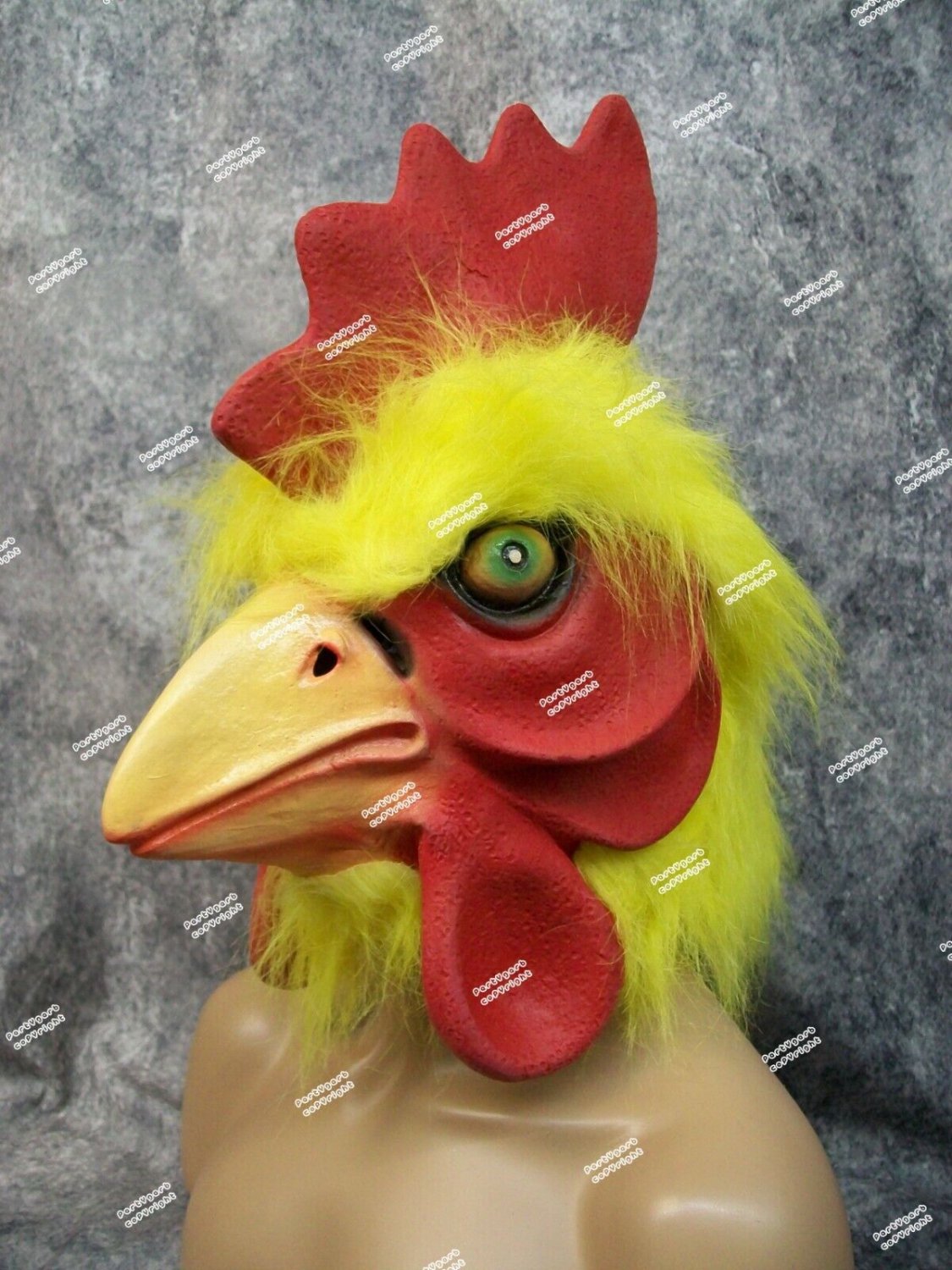 Yellow Chicken Costume Mask Rooster Farm Cock Bird Man Clucker Cockerel ...