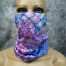 Pastel Mermaid Scale Face Mask Neck Gaiter Costume Unisex Merman Sea Creature