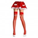 Red Fishnet Thigh Highs Bow & Snowball Pom Poms Elf Santa Helper Sexy Mrs Claus Red Fishnet Thigh Highs Bow & Snowball Pom Poms Elf Santa Helper Sexy Mrs Claus