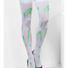 Green Splatter Thigh High Stocking Radioactive Ooze Zombie Doll Alien Slime Goo Green Splatter Thigh High Stocking Radioactive Ooze Zombie Doll Alien Slime Goo
