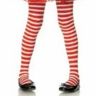 Child Large Red White Striped Tights Raggedy Rag Doll Christmas Jolly Elf Candy Cane Wenda