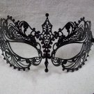 Fancy Black Metal Filigree Eye Mask Purple Gems Renaissance Masquerade Venetian