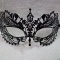 Fancy Black Metal Filigree Eye Mask Purple Gems Renaissance Masquerade Venetian