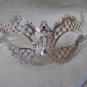 Silver Metal Filigree Eye Mask Red Stones Winged Renaissance Masquerade Vampire