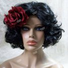 Sexy Black Day of the Dead Doll Wig Roses Senorita Sugar Skull Retro Pinup Girl Sexy Black Day of the Dead Doll Wig Roses Senorita Sugar Skull Retro Pinup Girl