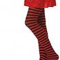 Rebel Toons Red Riding Hood Striped Stocking Tights Goth Rag Doll Black Dark Red Christmas Elf