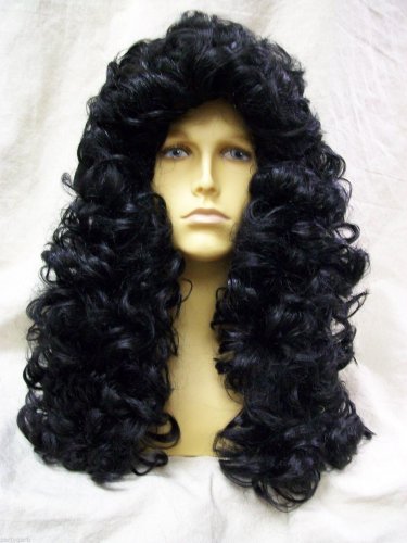 Black Pirate Captain Wig King Charles Vampire Historical Renaissance Count Hook