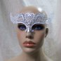 White Metal Filigree Mask Heart Wings Headpiece Super Hero Pegasus Unicorn Angel