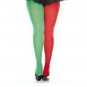 Half Red Green Jester Plus Tights Pantyhose Christmas Elf Santa's Helper Claus