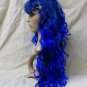 Mixed Blue Long Layers Glamour Witch Wig w Spiders Miss Muffet Blueberry Muffin