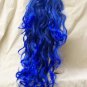 Mixed Blue Long Layers Glamour Witch Wig w Spiders Miss Muffet Blueberry Muffin