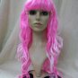Mixed Pink Long Layers Glamour Witch Wig w Spiders Goddess Candyland Miss Muffet
