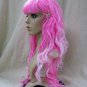 Mixed Pink Long Layers Glamour Witch Wig w Spiders Goddess Candyland Miss Muffet