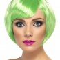 Neon Green Babe Wig 20s Funky Flapper Chicago Roaring Rave Party Fairy Joker Bob