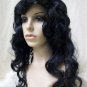 Black Saloon Wig Miss Kitty Old West Gal Southern Belle Mermaid Debutante Madame