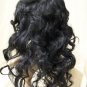 Black Saloon Wig Miss Kitty Old West Gal Southern Belle Mermaid Debutante Madame