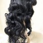 Black Saloon Wig Miss Kitty Old West Gal Southern Belle Mermaid Debutante Madame