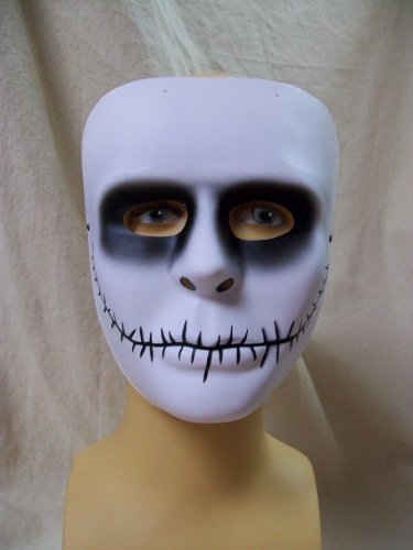 Creepy Stitched Comic Face Costume Mask VooDoo Puppet Goth Mime Jack Skellington
