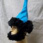 Light Blue Elf Hat w/ Black Wig & Beard Dwarf Gnome Snow White Bashful Sleepy