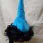 Light Blue Elf Hat w/ Black Wig & Beard Dwarf Gnome Snow White Bashful Sleepy