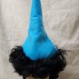 Light Blue Elf Hat w/ Black Wig & Beard Dwarf Gnome Snow White Bashful Sleepy